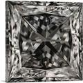 ARTCANVAS Black White Princess Cut Diamond Jewel Canvas Art Print - Size: 12 x 12 (1.50 Deep)