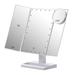 Trifold Makeup Mirror with 22 LED Lights 10X/3X/2X Magnification Portable Fold Lighted Table Desk Cosmetic Mirror White