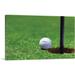 ARTCANVAS Golf Ball and Hole Canvas Art Print - Size: 18 x 12 (1.50 Deep)