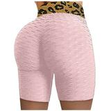 Olyvenn Women Basic Slip Bike Shorts Compression Slim Fitness Workout Leggings Yoga Shorts Pants Stretch Shape Slim Tight Shorts Trendy Shorts for Women 2023 Pink 6