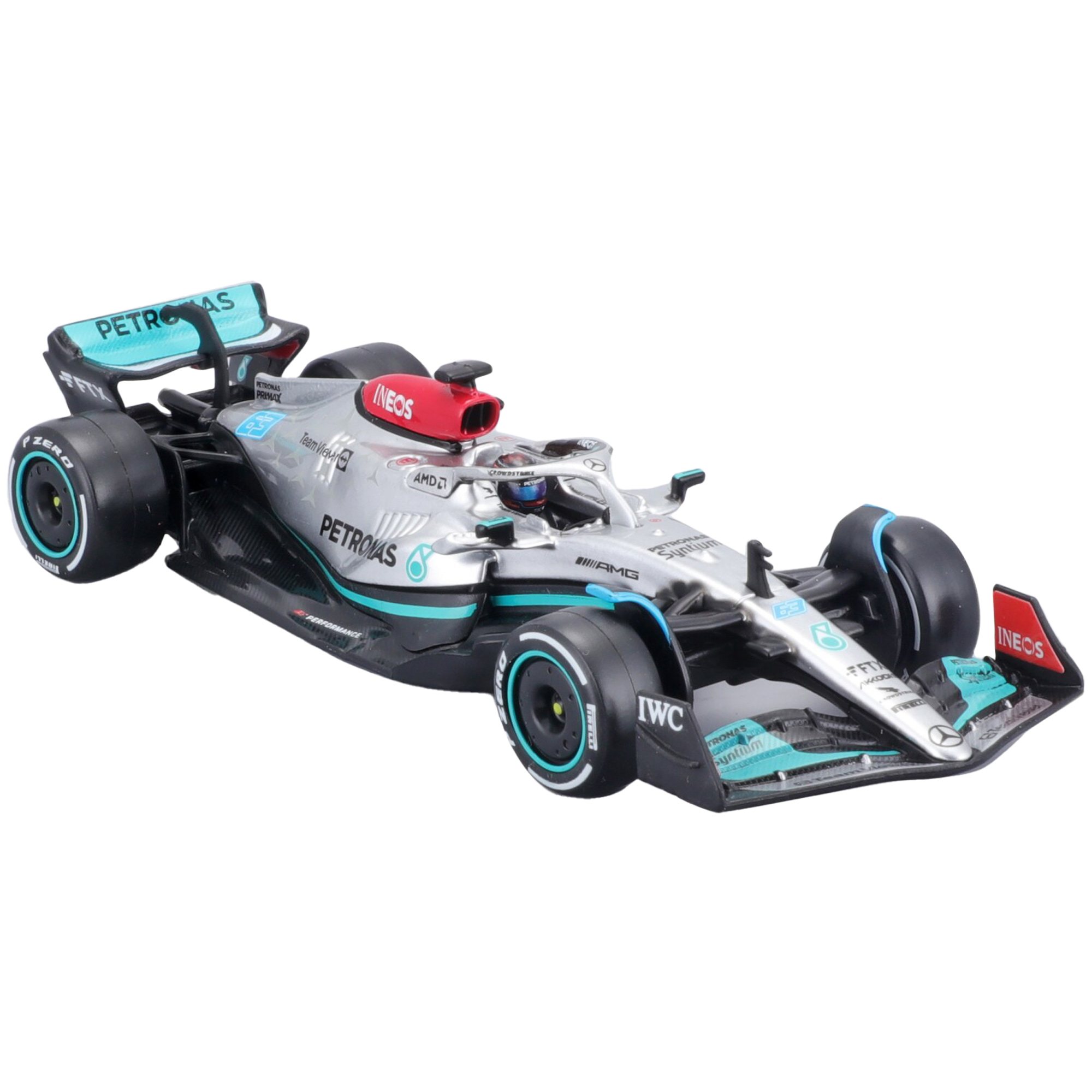 Mercedes 2022 W13 E Performance No.63 - George Russell 1:43 Modell mit Figur Image