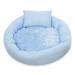 Extra Amazingly Luxury Soft Fluffy Comfort Pet Dog Cat Rabbit Bed Comforable Warm Pet Cushion Small Animal Bed For Small Medium Animals Round Blue M