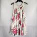 Free People Dresses | Free People Pleated Minidress Size Small Lace Trim Floral Flare Tank Style | Color: Cream/Pink | Size: S