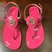 Michael Kors Shoes | Michael Kors Pink Patent Leather Thong Sandals | Color: Gold/Pink | Size: 8