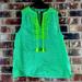 J. Crew Tops | J. Crew Green Geometric Sleeveless Top W/ Neon Yellow Embroidered Front, Sz 12 | Color: Green/Yellow | Size: 12