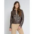 Lederjacke MAZE "Grenada", Damen, Gr. M, braun (schwarz braun), Obermaterial: 100% Lammleder / Futter: 100% Polyester, Jacken