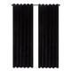 CHARKHAH Crushed Velvet Curtains for Bedroom Living Room Kitchens Ultra Soft and Graceful Fabric Pair of Fully Lined Prepared Blackout Curtain with Eyelet Ring Top (Black, 90" Wide x 108" Drop)