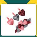 Eternal Night 24 Piece Buffalo Plaid Heart Holiday Shaped Ornament Set Fabric in Black/Red/White | 3.15 H x 3.15 W x 0.2 D in | Wayfair