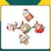 Eternal Night 5 Piece Sloth w/ Funny Faces & Cute Actions Holiday Shaped Ornament Set in Brown/Green/Red | 3.9 H x 3.9 W x 0.2 D in | Wayfair