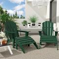 Beachcrest Home™ Shaunna 4-Piece Adirondack Conversation Chair w/ Footrest Ottoman Set in Green | 35.25 H x 29.25 W x 32 D in | Wayfair