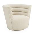 Club Chair - Jonathan Adler Maxime Swivel Club Chair Polyester/Wool/Other Performance Fabrics in White/Brown | 30 H x 32.75 W x 28 D in | Wayfair