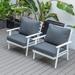 Corrigan Studio® Modern Patio Arm Chairs w/ Cushion, Cotton in Gray/White/Blue | 34.25 H x 30.31 W x 33.66 D in | Wayfair