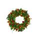 The Holiday Aisle® 24" Wreath w/ Red Balls & Berries Traditional Faux in Green/White | 24 H x 24 W x 4 D in | Wayfair