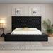 Rosdorf Park Aidelyn Queen Tufted Storage Platform Bed Upholstered/Velvet, Wood in Black | 62 H x 87 W x 100 D in | Wayfair