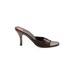 Donald J Pliner Mule/Clog: Slide Stilleto Cocktail Brown Print Shoes - Women's Size 6 - Open Toe