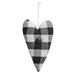 The Holiday Aisle® Felt Primitive Heart Pillow Hanging Figurine Ornaments Fabric in Black/Gray/Red | 7 H x 1 W x 4 D in | Wayfair