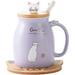 Ron Trading Bignosedeer Cat Mug Cute Ceramic Coffee Cup w/ Lovely Kitty Lid | 7 H x 3.5 W in | Wayfair mug-004