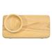 Latitude Run® Light Rubber Tree Wood Set Of Sauce Bowl w/ Wood Platter Wood in Brown | 1.5 H x 1.5 W x 3.5 D in | Wayfair