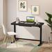 Inbox Zero Koyno Height Adjustable Standing Desk w/ Built in Outlets Wood/Glass in Black | 45.2 W x 23.6 D in | Wayfair