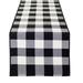 Gracie Oaks Taissa Rectangular Checkered Cotton Table Runner Cotton Blend in Black/Gray/White | 87 W x 14 D in | Wayfair