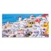 Latitude Run® Oia, Santorini Island, Greece Photography, Acrylic Hanging Wall Decor Metal in Blue/White | 16 H x 32 W x 1 D in | Wayfair