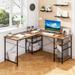 The Twillery Co.® Sera L-Shape Desk Wood/Metal in Brown | 29.5 H x 60 W x 60 D in | Wayfair 158D9CCABAB14B59BC28F80E7D29582C