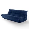 Trule Armless 3-Seat Togo Three Seater Large Bean Bag Sofa Microfiber/Microsuede in Blue | 30 H x 69 W x 40 D in | Wayfair
