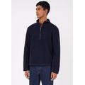 Men's Wool Fleece Zip Neck in Navy Sunspel - XL