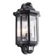 Traditional PIR Outdoor Wall Lantern Satin Black Paint, Clear Polycarbonate IP44, E27