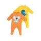 Chicco Set aus Chenille-Stramplern mit Fuß, Winter Schlafanzüge Baby - Unisex, Gelb/Orange, 9 monate (pack of 2)