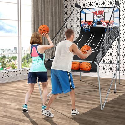 Costway Dual LED Electronic Shot Basketball Arcade Game with 8 Game - 81.5'' x 81'' x 42.5'' (L x W x H)