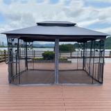 13x10 Outdoor Patio Gazebo Canopy Tent With Ventilated Double Roof And Mosquito net(Detachable Mesh Screen On All Sides)