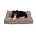 Indoor Outdoor Jamison Faux Gusset Dog Bed, 36" L X 27" W X 4" H, Tan, Small