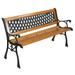 Hefilesy 49 Garden Bench Patio Porch Chair Deck Hardwood Cast Iron Love Seat Weave Style Back