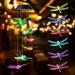 Estel Wind Chimes for Outside Solar Dragonfly Wind Chime Color-Changing Waterproof Six Hanging Lightsï¼ŒMemorial Wind Chimes for Mothers Day Garden Courtyard Home Decoration