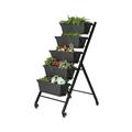 Coelon 5-Tier Vertical Garden Planter Raised Garden Bed with 5 Planter Boxes Black