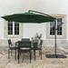 Wulful 10 ft Hanging Offset Cantilever Umbrella with Weighted Base Included Green