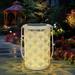 Solar Lantern Light for Decor -Outdoor Tabletop Lanterns Waterproof Lamp Hanging Garden Lights with Handle Decorations for Patio Backyard Pathway Yard Tree