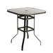 LANTRO JS Outdoor Bistro Dining Table with Tempered Glass Top