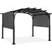 ABCCANOPY 10 x12 Arched Pergola Patio Gazebo with Retractable Sun Shade DarkGray