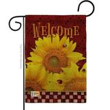 Breeze Decor BD-FL-G-104098-IP-DB-D-US18-BD 13 x 18.5 in. Golden Sunflowers Burlap Spring Floral Impressions Decorative Vertical Double Sided Garden Flag