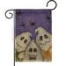 Breeze Decor BD-HO-G-112055-IP-DB-D-US12-SB 13 x 18.5 in. Three Ghosts Burlap Fall Halloween Impressions Decorative Vertical Double Sided Garden Flag