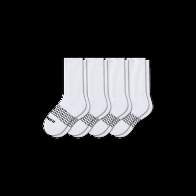 Youth Solids Calf Sock 4-Pack - White - Y - Bombas