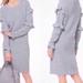 Michael Kors Dresses | Michael Kors | Grey Lambs Wool Knit Long Ruffle Sleeve Sweater Midi Dress | Color: Gray/Silver | Size: M