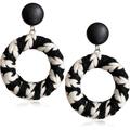 Free People Jewelry | Braided Stud Earrings Day & Night | Color: Black/White | Size: Os
