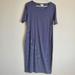 Lularoe Dresses | Lularoe Blue Striped Midi Dress | Color: Blue/Silver | Size: S