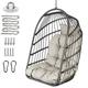 Chihee Egg Chair Foldable Wicker Rattan Hanging Chair Swing Chair Indoor Outdoor Patio Wicker Chair Hammock Chair with Stainless Steel Hanging Kit Chain Link UV Resistant Cushion Bedroom