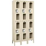 Hallowell B2311320 Global Industrial Double Tier 6 Door Unassembled Clear View Locker Tan - 12 x 15 x 36 in.