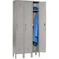 Global Industrial 652141GY 12 x 18 x 72 in. Single Tier Capital Locker with 3 Door Assembled Gray