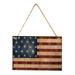 OAVQHLG3B Patriotic Wooden Hanging Sign 4th of July Wooden Wall Door Sign Home Plaque American Independence Day Wall Decoration for Home Door Porch Party Farmhouse